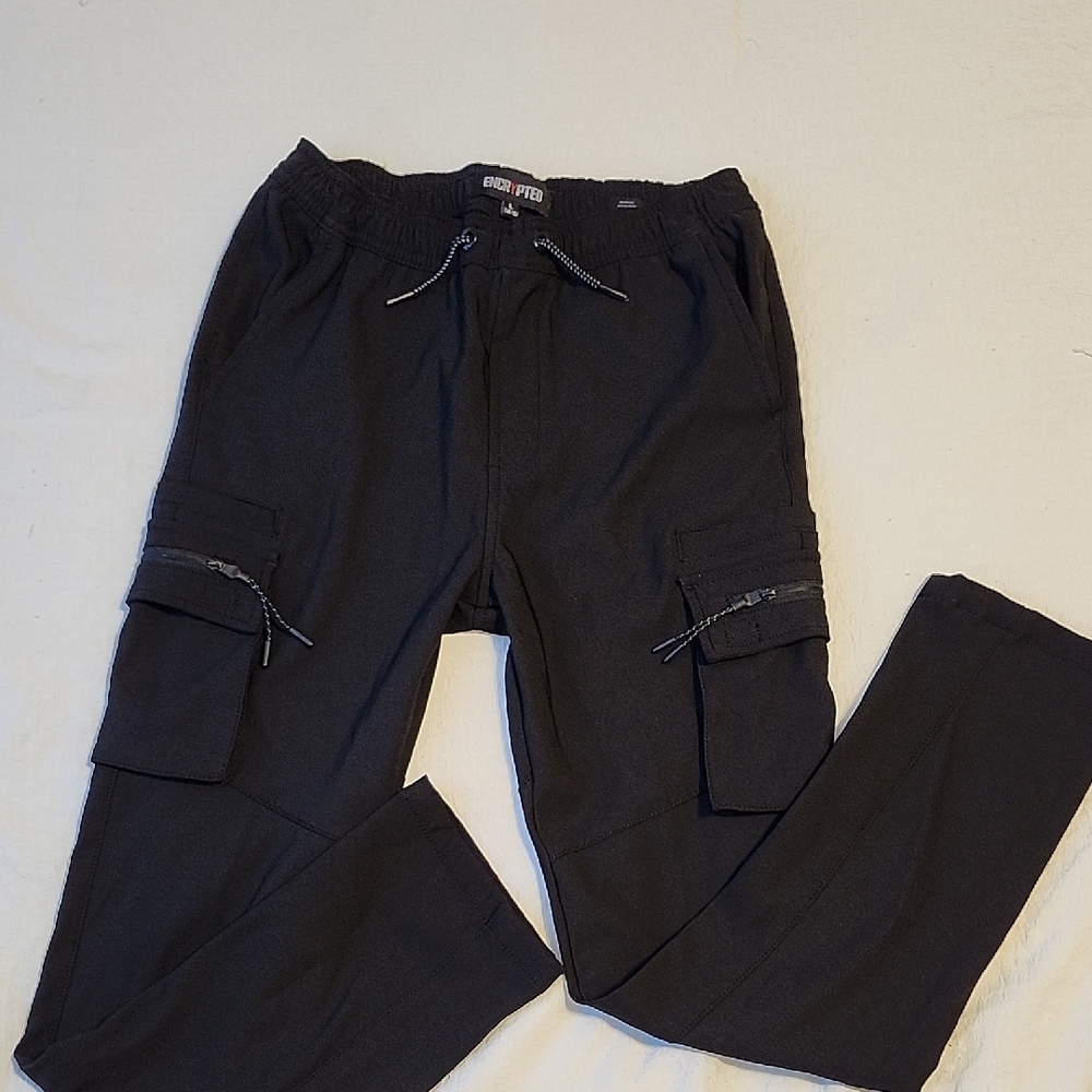 Kids Black Cargo Pants